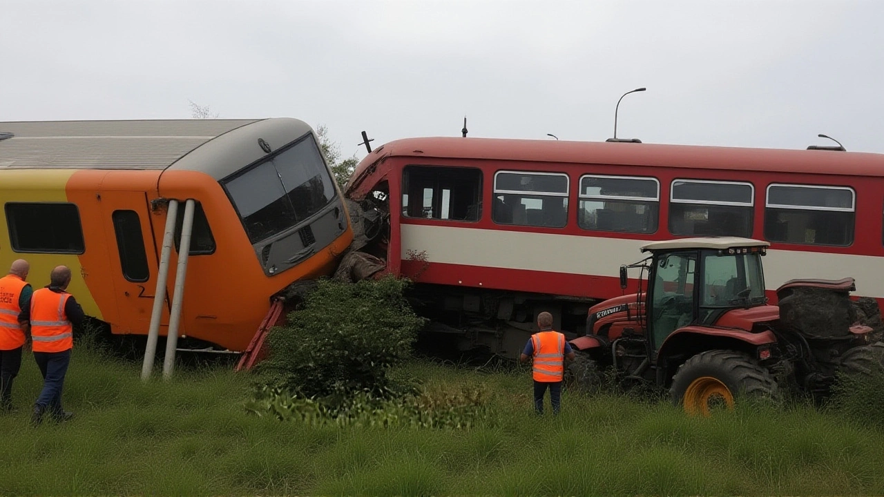 Vlak u Vnorov smetl traktor, jedna oběť a požár vozu