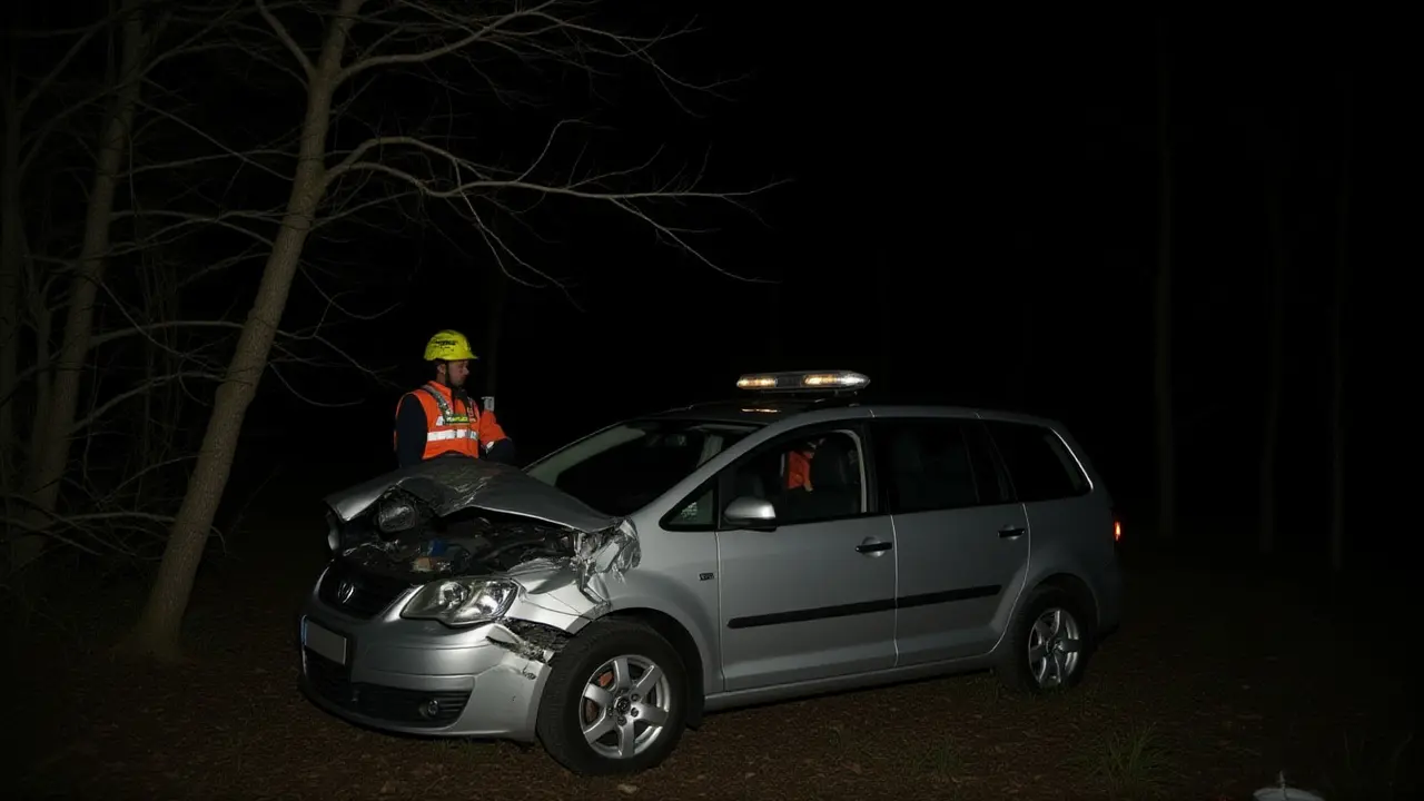 Žena s autem v potoce: Nehoda na silnici Adamov–Křtiny