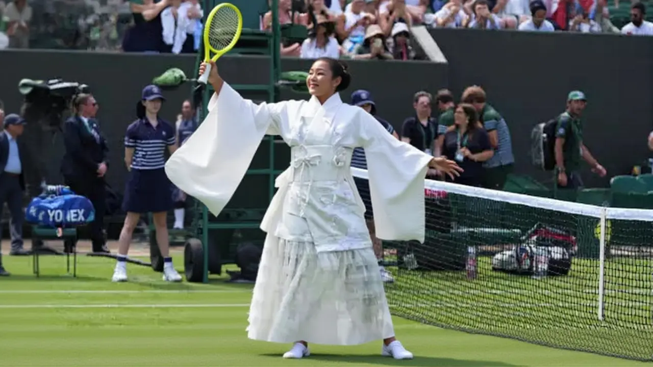 Osaka v kimonu porazila Jacquemotovou na Wimbledonu